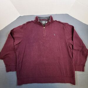 Polo Ralph Lauren Pullover  1/4 Zip Mens 2XL Purple Mock Neck Long Sleeve Fleece